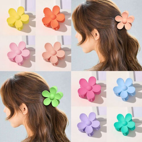Women Large Flower Hair Claw Clamps Frosted Large Hair Clips Lady Headwear Claw.