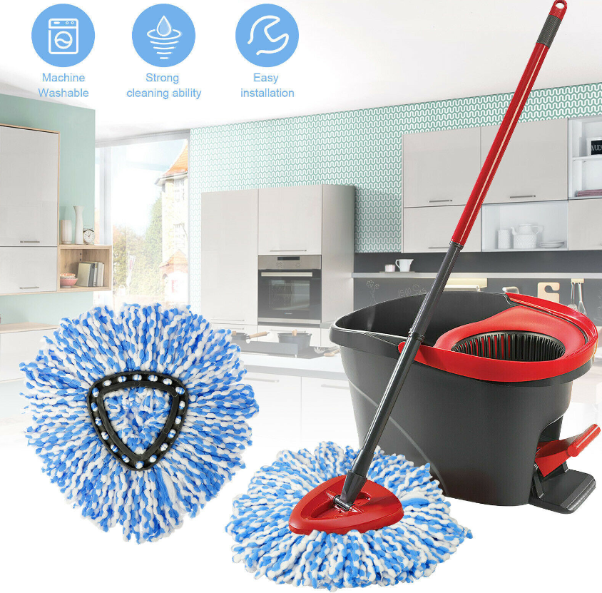 Triangle Rotating Mop Replacement Head Easy Cleaning Refill For O-Cedar Spin Mop
